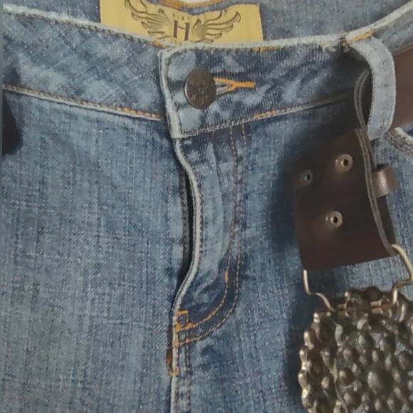 Hint Bootcut Midrise Y2K Jeans With Belt Vintage Stretch Denim Size 13 - Picture 16 of 16